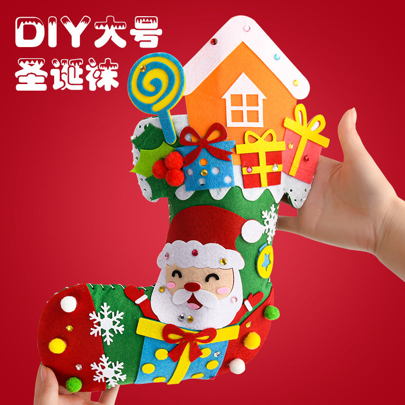 Wholesale Weaving Christmas Socks Christmas Children's DIY Handmade Material Pack